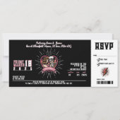 Love Groove Rock and Roll Wedding Invitation Einladung (Vorderseite)