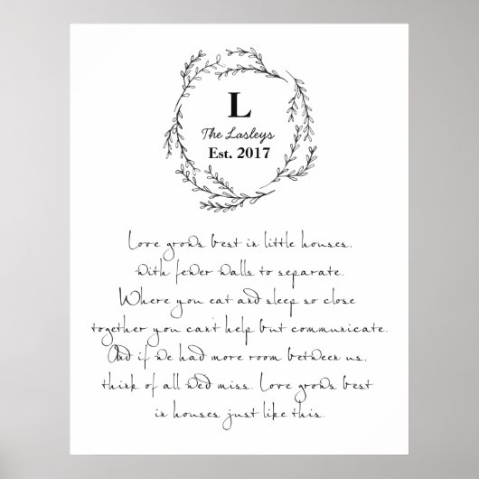 Love Grows Best In Small Houses Custom Poster (Vorne)