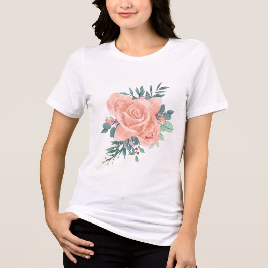 Love Grows – Florale Schwangerschaftsmode Tri-Blend Shirt (Vorderseite)