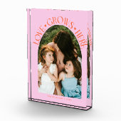 Love Grows Here Modern Arch Orange Pink Fotoblock (Rechts)