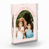 Love Grows Here Modern Arch Peach Fotoblock (Links)