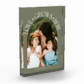 Love Grows Here Modern Arch Sage Green Fotoblock (Links)