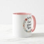 "Love Grows Here" with Floral Wreath Tasse (VorderseiteRechts)