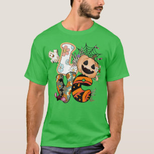 Love Halloween, Cute Graphic Tee, Retro Pumpkin Gh T-Shirt