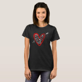 Love Hand Drawn Heart Arrow Valentine Day Cute Gra T-Shirt (Vorne ganz)