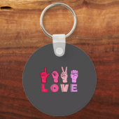 Love Hand Sign Language Asl Valentines Day Men Wom Schlüsselanhänger (Vorderseite)