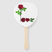 LOVE - Handbemalter Fächer mit Rose (Rückseite)