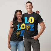 LOVE Hanukkah Decorations Dreidel Menorah Chanukah T-Shirt (Unisex)