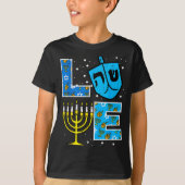 Love Hanukkah Dreidel Menorah Jewish Chanukah Men  T-Shirt (Vorderseite)