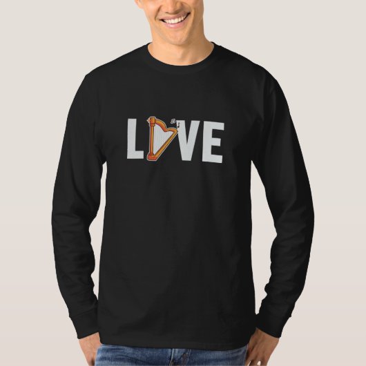 Love Harpist Konghou Pedal Harp Harp Player T-Shirt (Vorderseite)