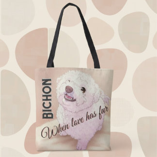 Love has Fur Bichon Tote Tasche