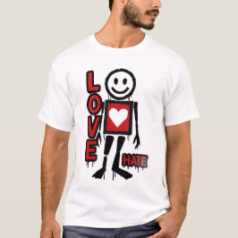 Love Hate Banksy Inspired Graphic T-Shirt