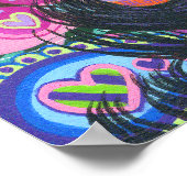 Love Headband Hippie Girl Doll Purple Psychedelic Poster (Ecke)
