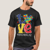 Love Heart Autism Awareness Month Puzzle Piece Tea T-Shirt (Vorderseite)