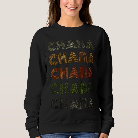 Love Heart Chana GrungeVintage Style Black Chana Sweatshirt (Vorderseite)
