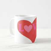  LOVE Heart Cute Typography  Kaffeetasse (Vorderseite Links)