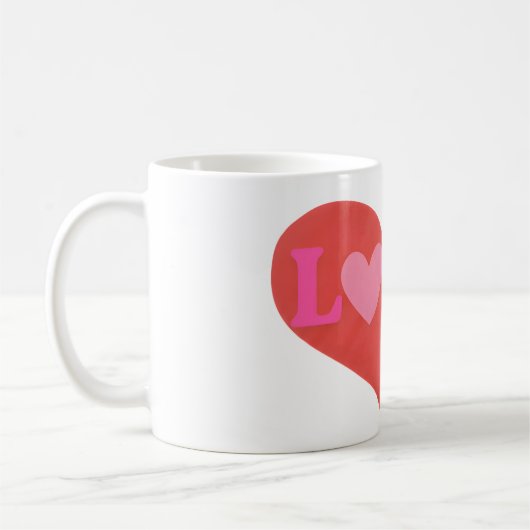  LOVE Heart Cute Typography  Kaffeetasse (Links)
