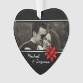 Love Heart Elegant Custom Photo Ornament (Vorderseite)