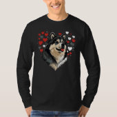 Love Heart for Valentines Day on Alaskan Malamute  T-Shirt (Vorderseite)
