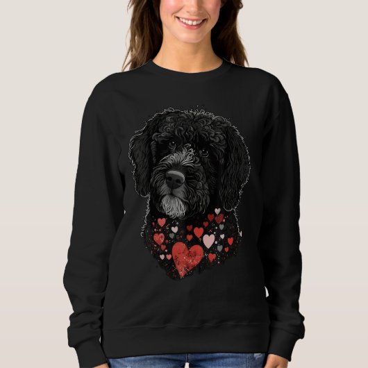 Love Heart for Valentines Day on Portuguese Water Sweatshirt (Vorderseite)