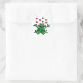 love heart frog runder aufkleber (Tasche)
