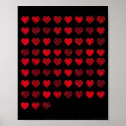 Love Heart Graphic 67 Hearts Pattern 67 Valentines Poster (Vorne)