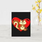 Love Heart Graphic Valentines Day Squirrel Boys K  Karte (Gelbe Blume)