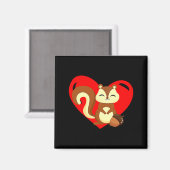 Love Heart Graphic Valentines Day Squirrel Boys K  Magnet (Vorderseite/Rückseite)