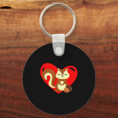 Love Heart Graphic Valentines Day Squirrel Boys K  Schlüsselanhänger (Vorderseite)