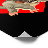 Love Heart Graphic Valentines Day Sugar Glider Bo Poster (Ecke)