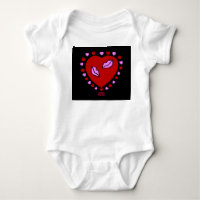 Love Heart Kisses Baby Jersey Bodysuit