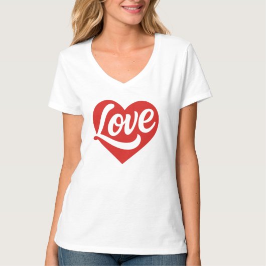Love Heart Logo – Red Romantic Symbol T-Shirt (Vorderseite)
