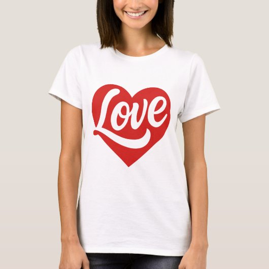 Love Heart Logo – Red Romantic Symbol T-Shirt (Vorderseite)
