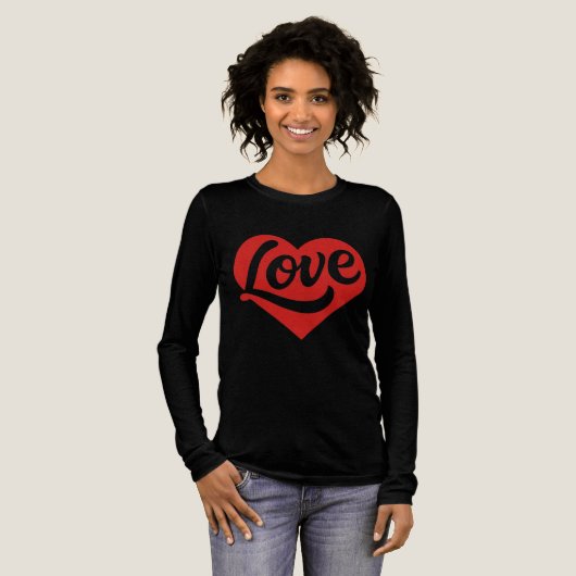 Love Heart Logo – Red Romantic Symbol Tri-Blend Shirt (Volle Vorderseite)