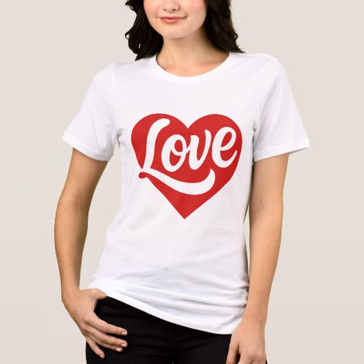 Love Heart Logo – Red Romantic Symbol Tri-Blend Shirt (Vorderseite)