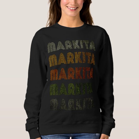 Love Heart Markita GrungeVintage Style Black Marki Sweatshirt (Vorderseite)