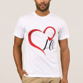 Love Heart Monogram Custom Initials T-Shirt (Vorderseite)