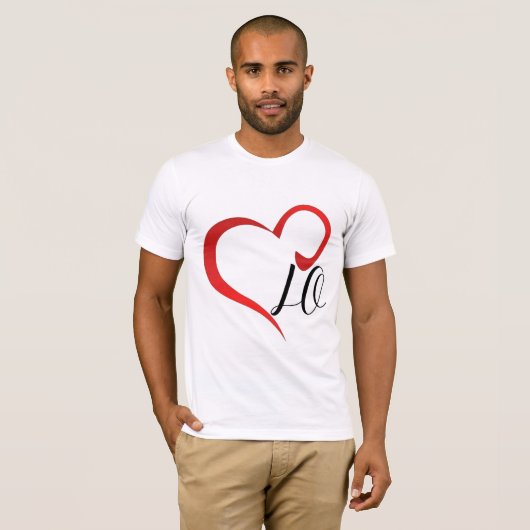 Love Heart Monogram Custom Initials T-Shirt (Vorne ganz)