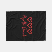 Love Heart Myrtle Beach Loves Ocean Vacation Heart Fleecedecke (Vorderseite (Horizontal))