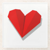 Love Heart Origami Vector Abbildung Glasuntersetzer (Vorderseite)