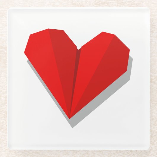 Love Heart Origami Vector Abbildung Glasuntersetzer (Vorderseite)