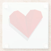 Love Heart Origami Vector Abbildung Glasuntersetzer (Rückseite)