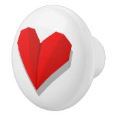 Love Heart Origami Vector Abbildung Keramikknauf (Rechts)
