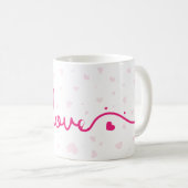 "Love" Heart Pattern Coffee Mug Kaffeetasse (VorderseiteRechts)