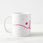 "Love" Heart Pattern Coffee Mug Kaffeetasse (Links)