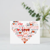 Love Heart Postkarte (Stehend Vorderseite)