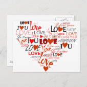 Love Heart Postkarte (Vorne/Hinten)