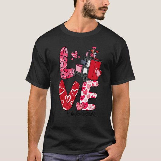 LOVE Heart School Custodian Life Valentine's Day G T-Shirt (Vorderseite)
