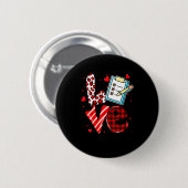 Love Heart School Secretary Life Valentines Day Gi Button (Vorne & Hinten)