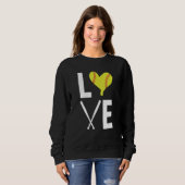 Love Heart Shaped Ball Softball Bats Softball Sweatshirt (Vorne ganz)
